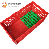 Jaulas de plástico plegables para huevos, cajas de transferencia de huevos para huevos de gallina, caja de paletas de plástico para transporte, Ph-150